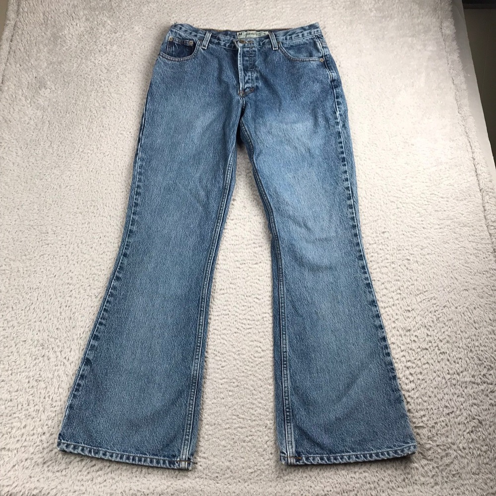 Vtg 90s American Eagle Bootcut Jeans Women‎ 10 Long Button Fly Rigid Cotton Y2K